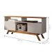 Rack para TV com 3 Nichos Manchester Off White Nature