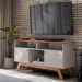 Rack para TV com 3 Nichos Manchester Off White Nature
