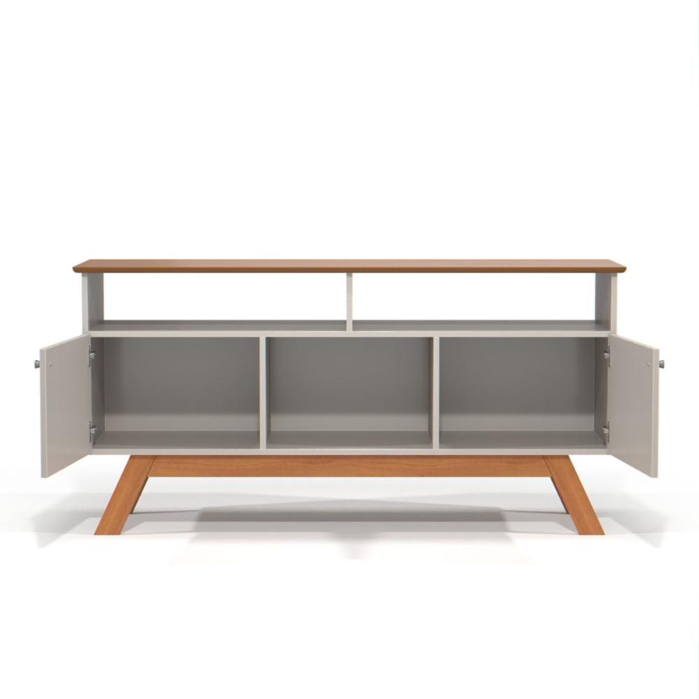 Rack para TV com 3 Nichos Manchester Off White Nature