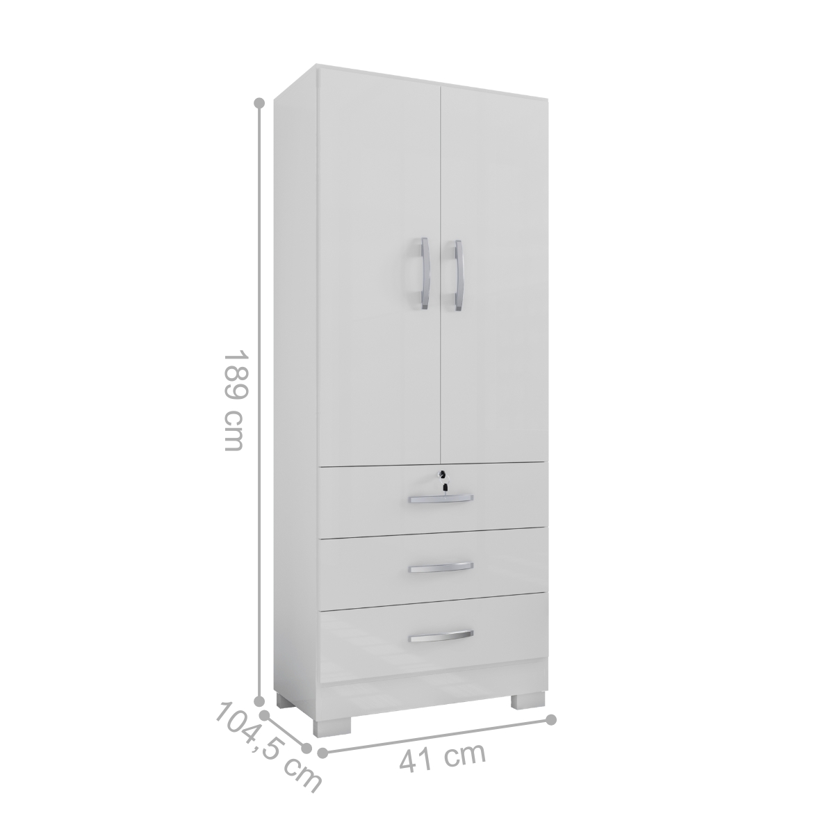Roupeiro 2 Portas e 3 Gavetas Sneek Branco