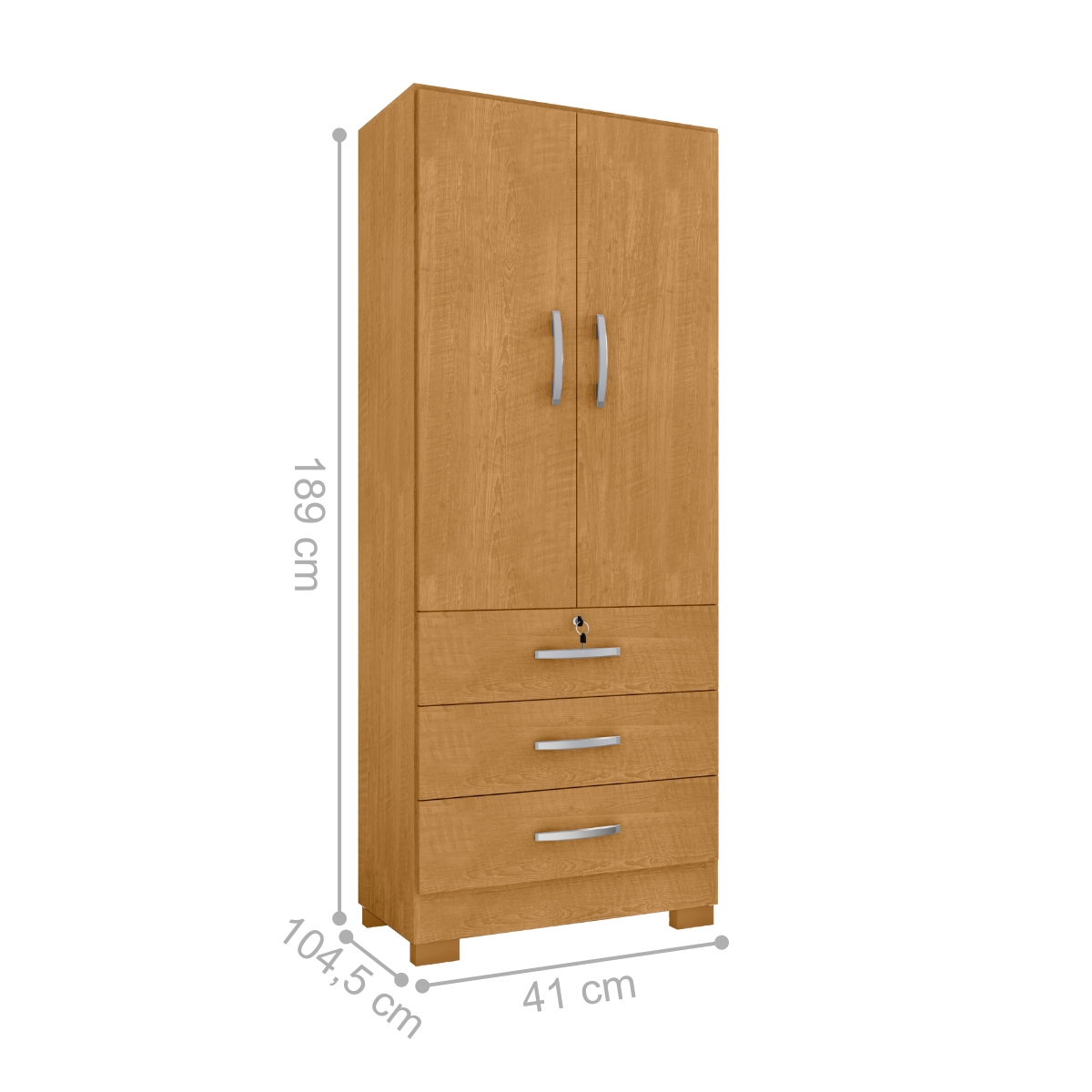 Roupeiro 2 Portas e 3 Gavetas Sneek Naturale