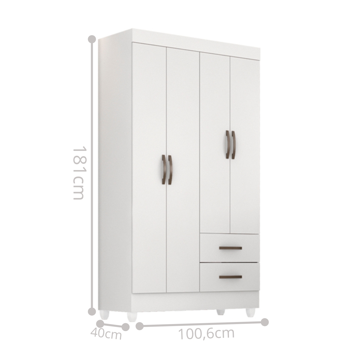 Roupeiro 4 Portas Sandovalina Branco