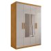 Roupeiro 4 Portas com Espelho Ameixa Naturalle Off White