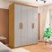 Roupeiro 4 Portas e 3 Gavetas Palmas Naturalle Off White