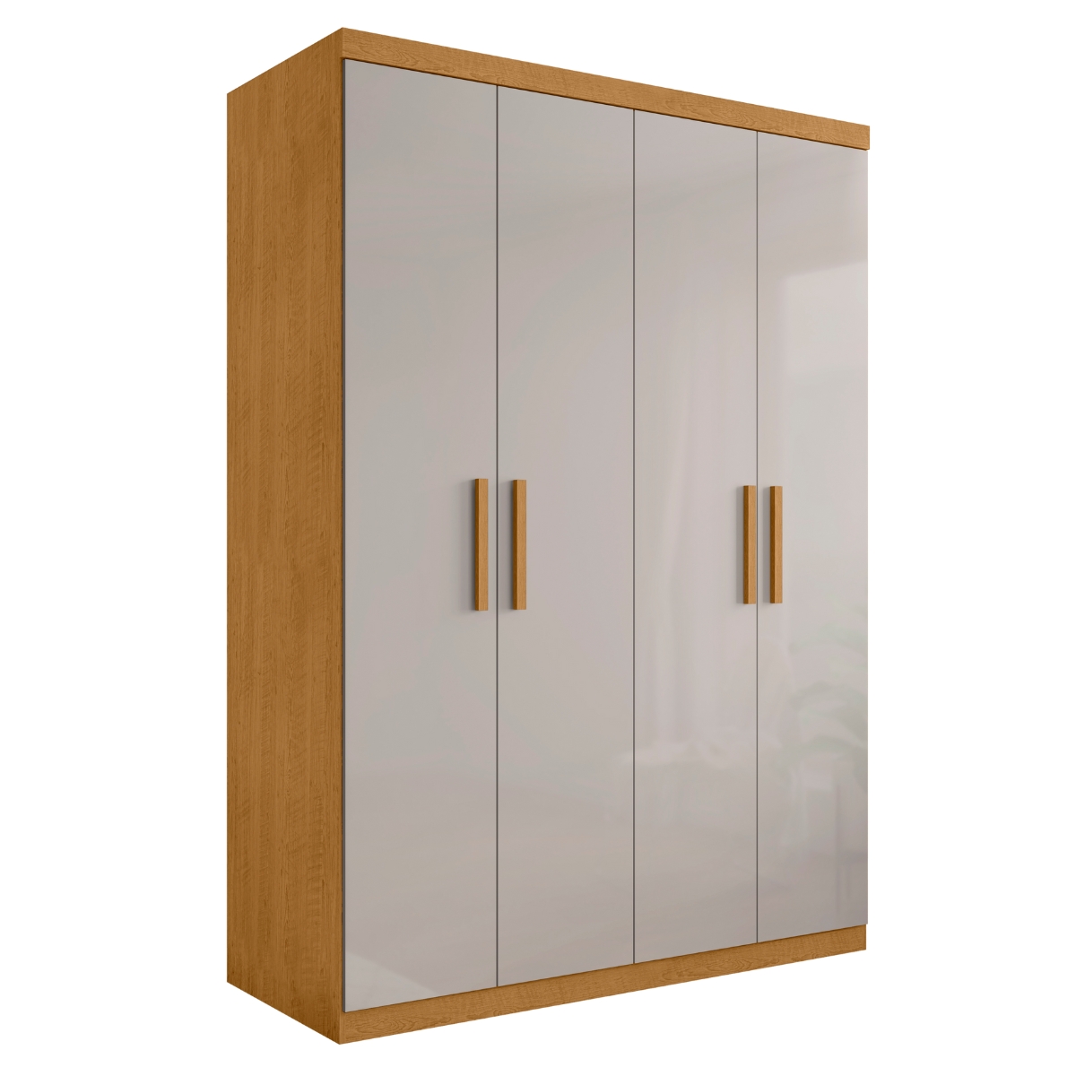 Roupeiro 4 Portas e 3 Gavetas Palmas Naturalle Off White