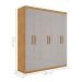 Roupeiro 6 Portas e 3 Gavetas Polônia Naturalle Off White