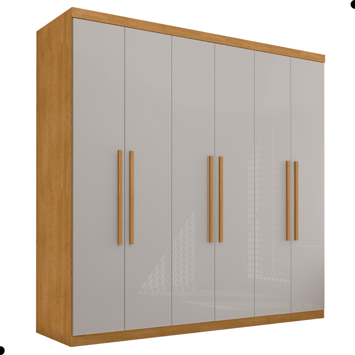 Roupeiro 6 Portas e 4 Gavetas Cotia Naturalle Off White