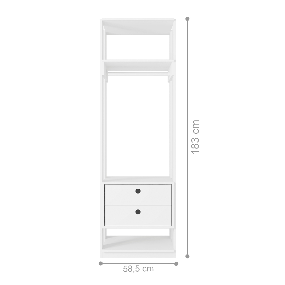Roupeiro Madri Branco com Gaveta