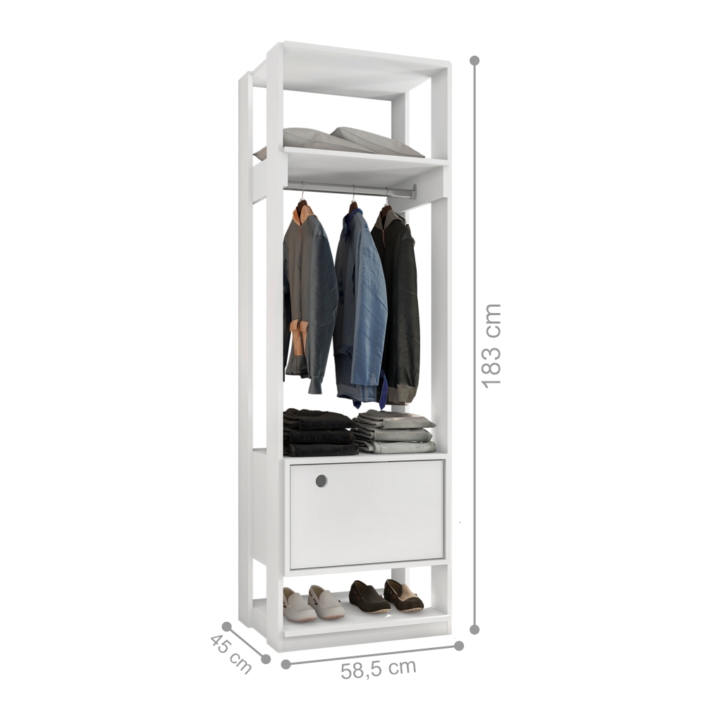 Roupeiro Madri Branco com Porta