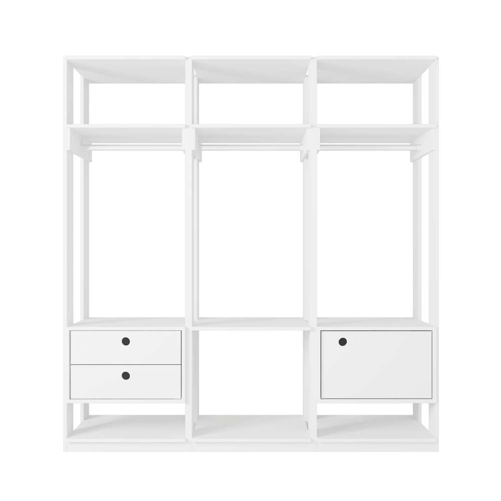 Roupeiro Madri Branco com Porta e Gaveta