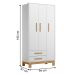 Roupeiro com 3 Portas Segóvia Branco Acetinado