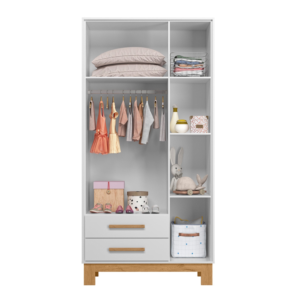 Roupeiro com 3 Portas Segóvia Branco Acetinado