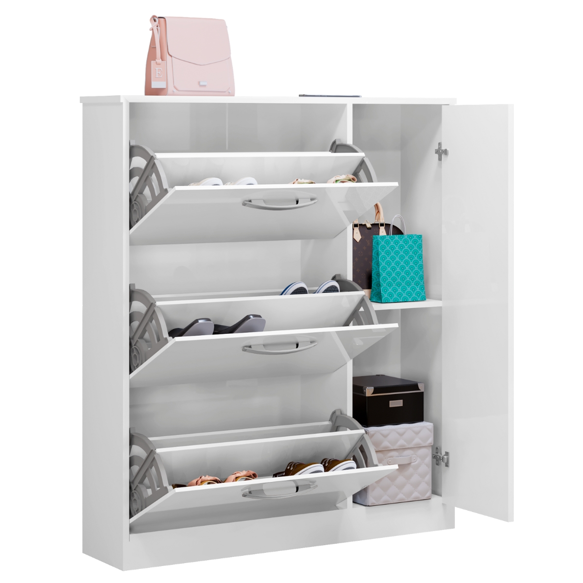 Sapateira com 4 Portas e 1 Prateleira Niterói Branco