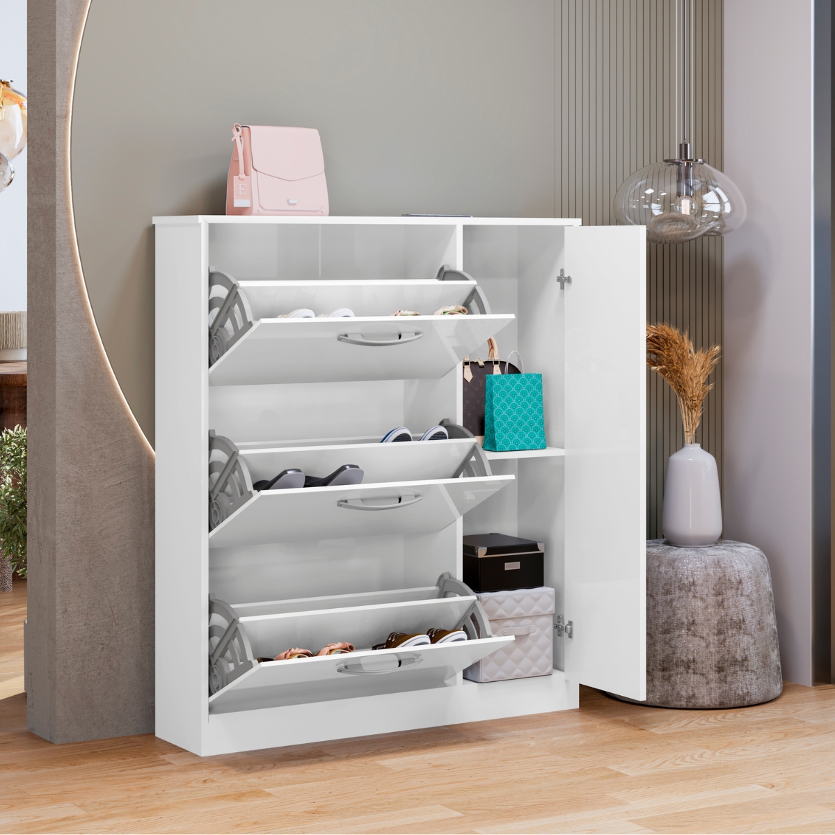 Sapateira com 4 Portas e 1 Prateleira Niterói Branco