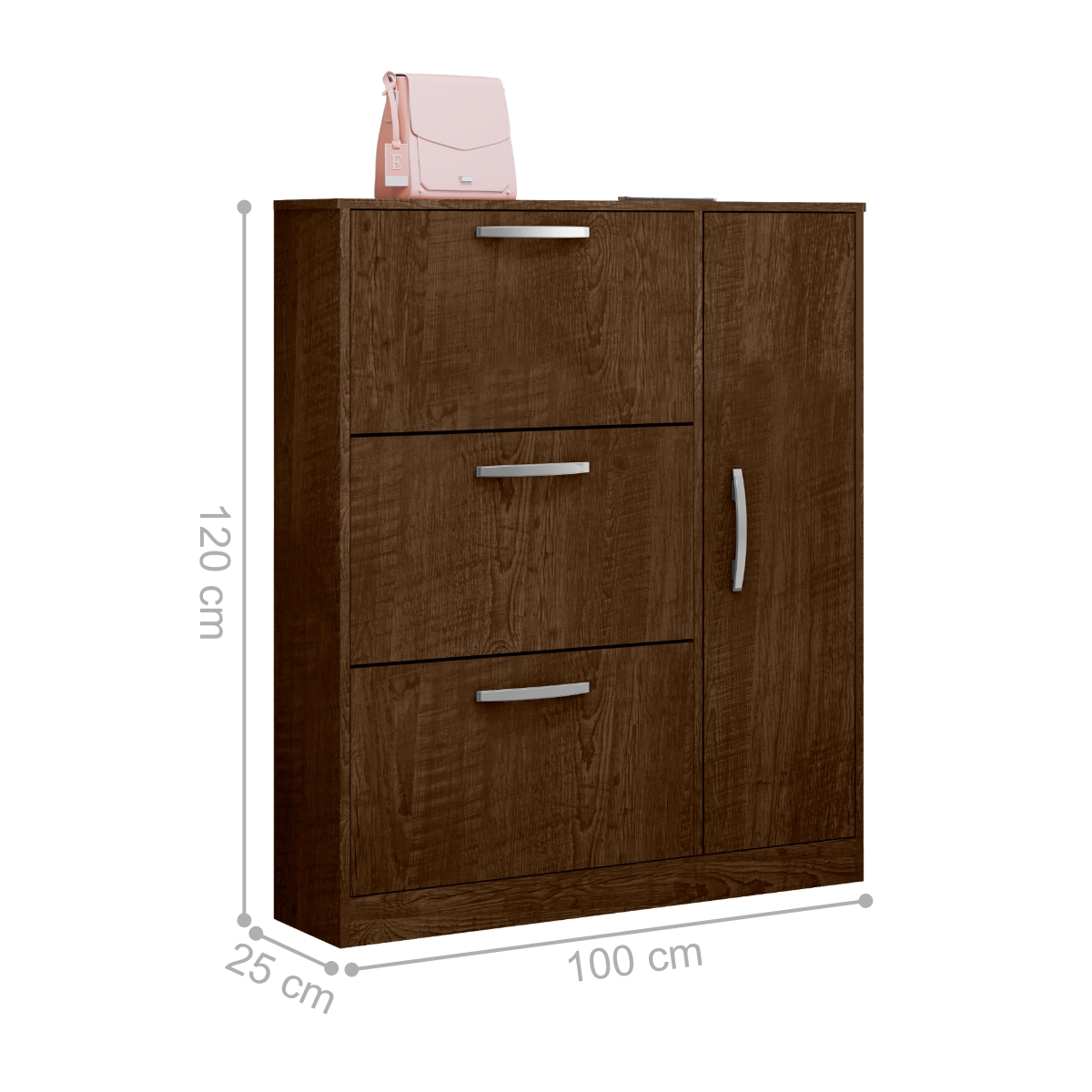 Sapateira com 4 Portas e 1 Prateleira Niterói Malbec