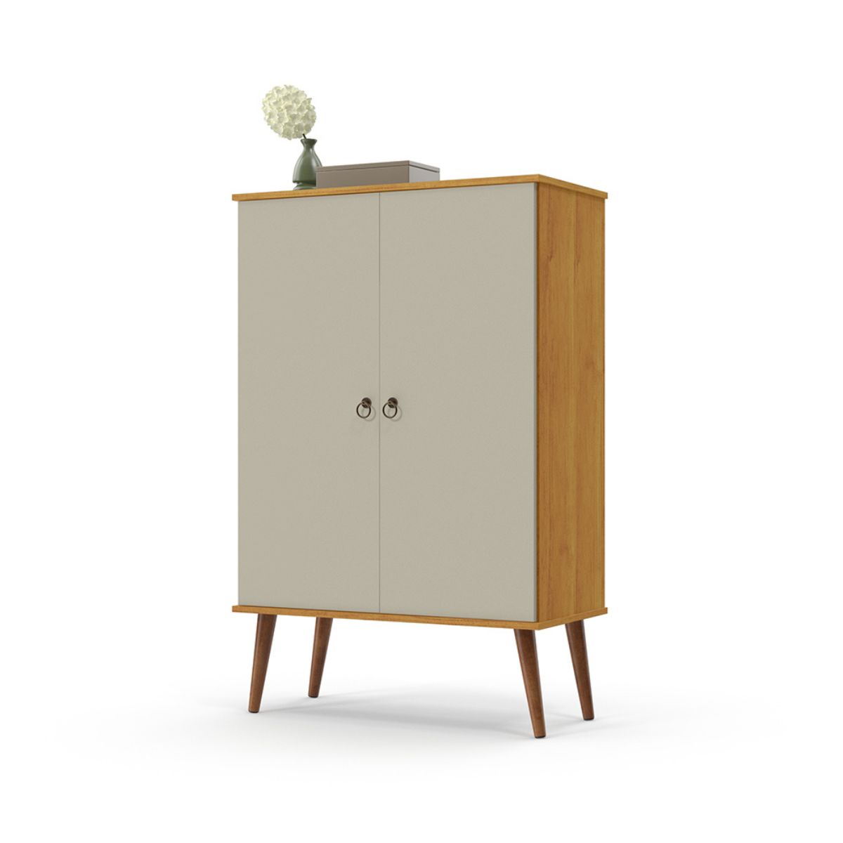 Sapateira com Portas Arandu Cinamomo Off White