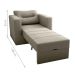 Sofá Cama 1 Lugar Cork Suede Cappuccino
