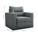 Sofá Cama 1 Lugar Cork Suede Cinza