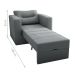 Sofá Cama 1 Lugar Cork Suede Cinza