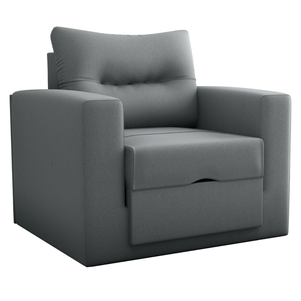 Sofá Cama 1 Lugar Cork Suede Cinza