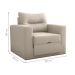 Sofá Cama 1 Lugar Italo Suede Bege