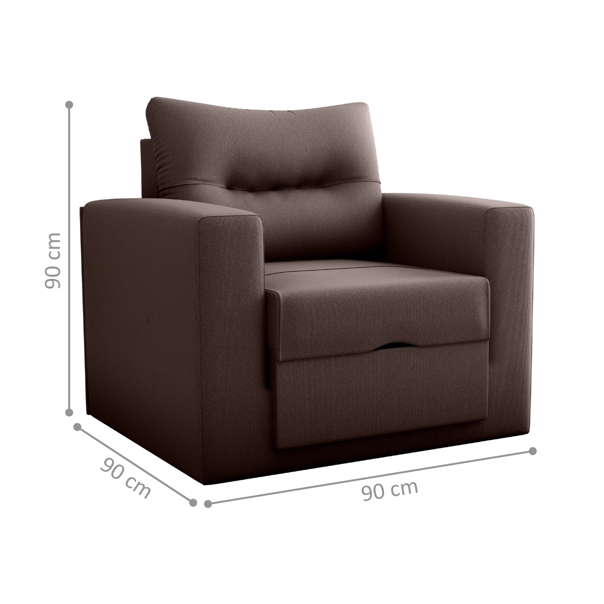 Sofá Cama 1 Lugar Italo Suede Marrom