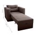 Sofá Cama 1 Lugar Italo Suede Marrom