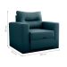 Sofá Cama 1 Lugar Italo Suede Petróleo 