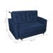 Sofá Cama 2 Lugares Duleek Veludo Azul