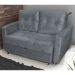Sofá Cama 2 Lugares Duleek Veludo Chumbo