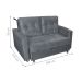 Sofá Cama 2 Lugares Duleek Veludo Chumbo