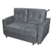 Sofá Cama 2 Lugares Duleek Veludo Chumbo