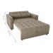 Sofá Cama 2 Lugares Duleek Veludo Maserati Cappuccino