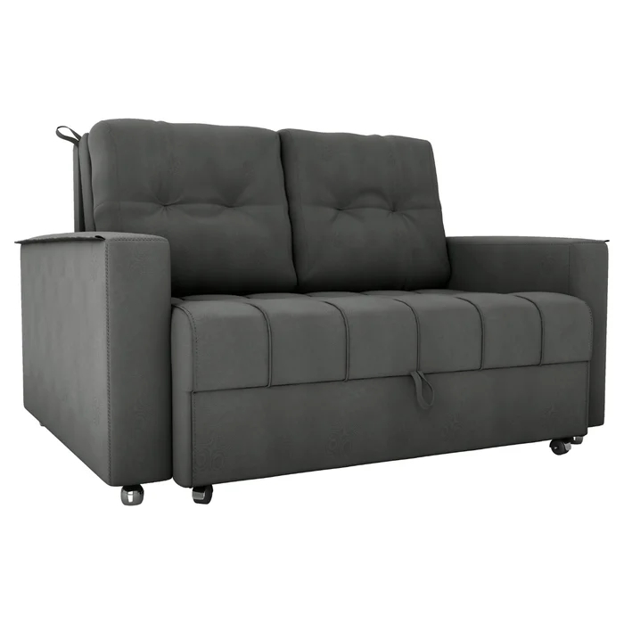 Sofá Cama 2 Lugares Duleek Veludo Maserati Chumbo
