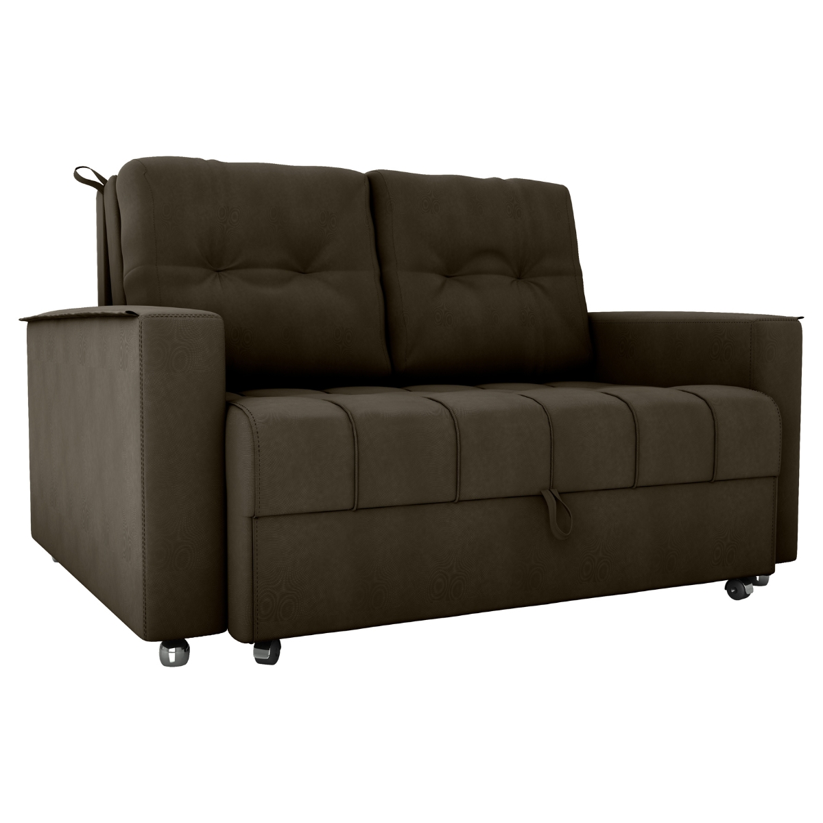 Sofá Cama 2 Lugares Duleek Veludo Maserati Marrom