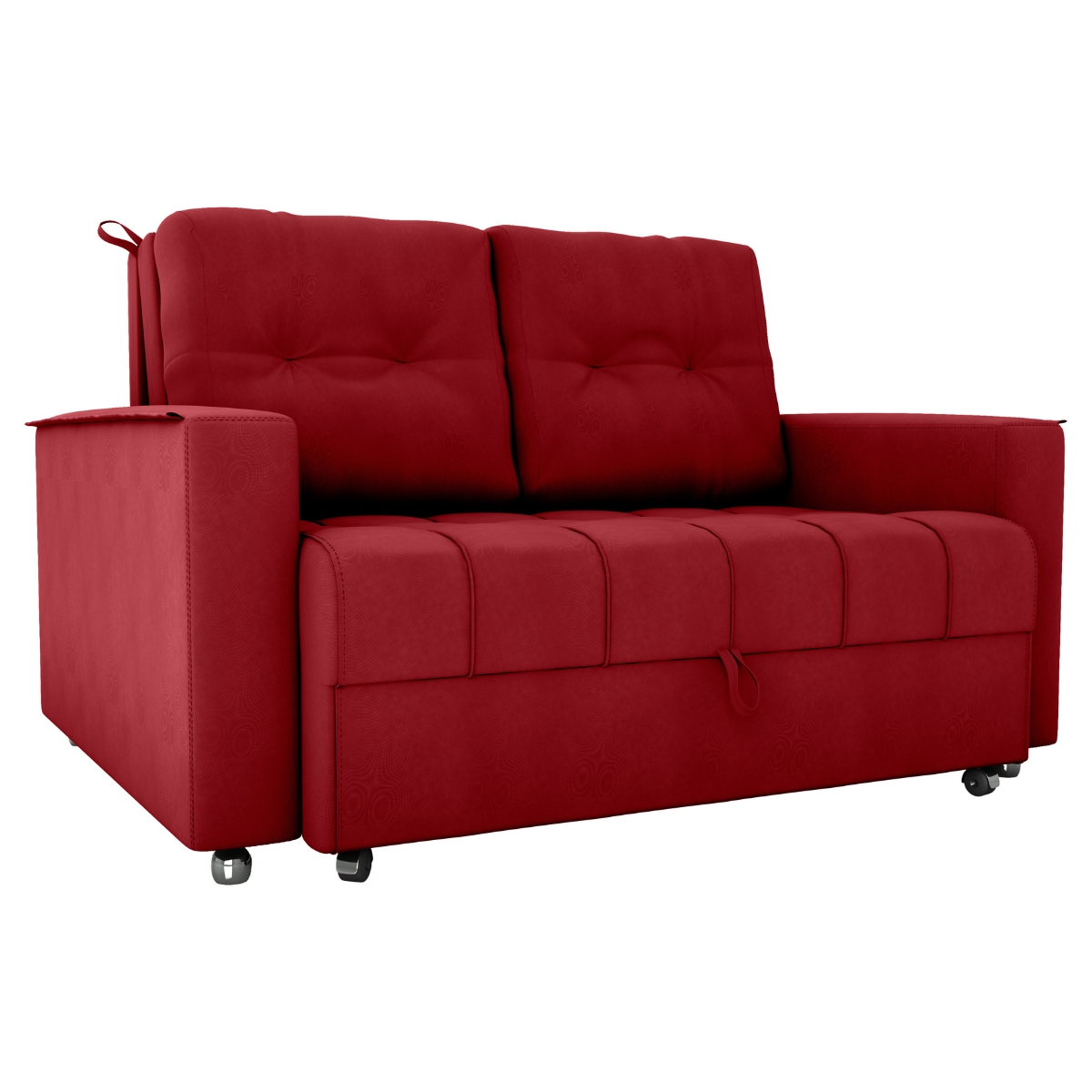 Sofá Cama 2 Lugares Duleek Veludo Maserati Vermelho
