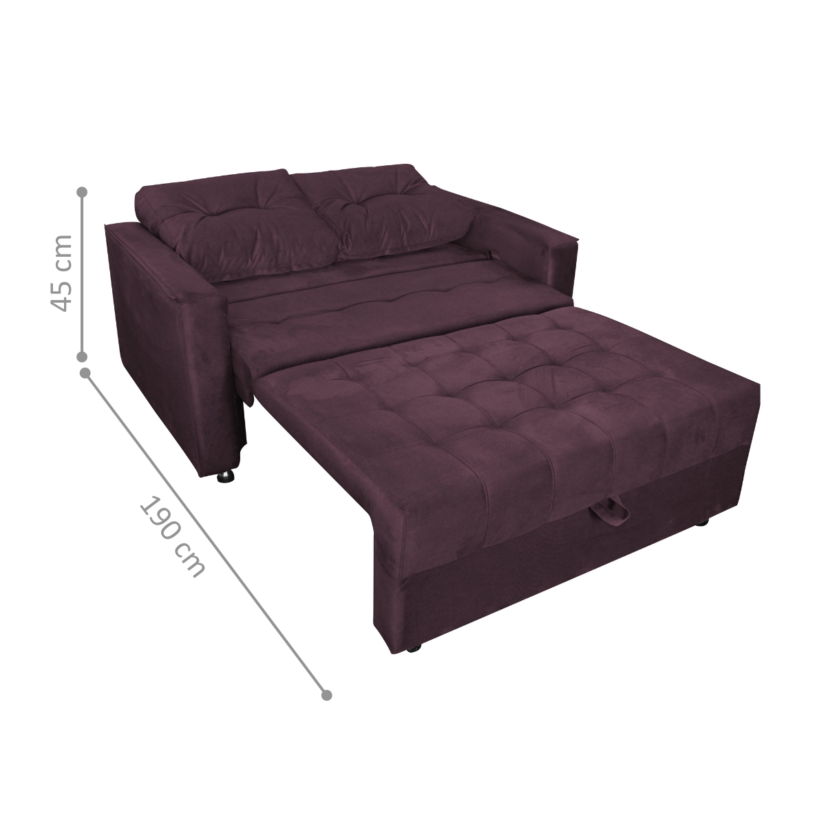 Sofá Cama 2 Lugares Duleek Veludo Rosê