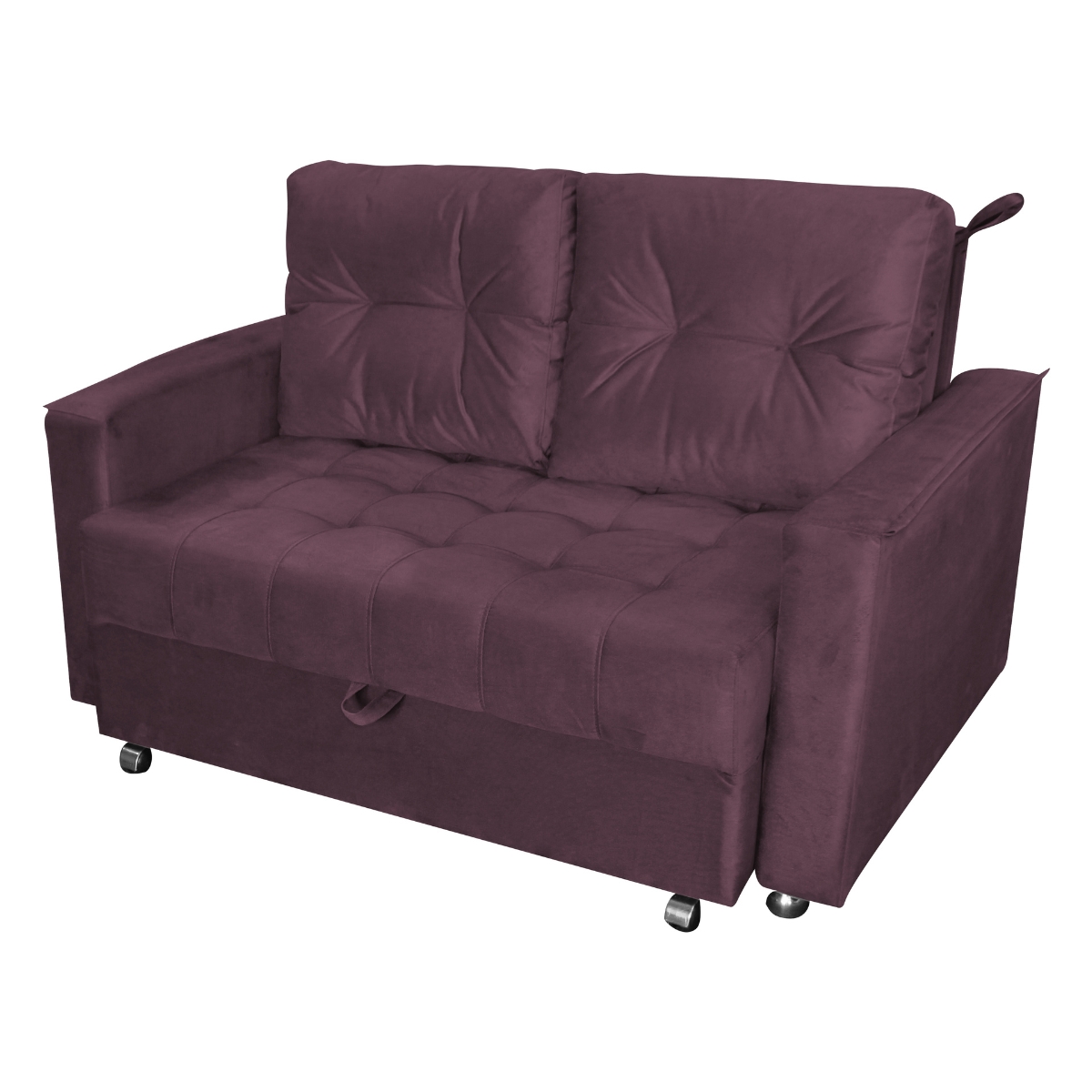 Sofá Cama 2 Lugares Duleek Veludo Rosê