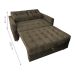 Sofá Cama 2 Lugares Duleek Veludo Turkey Marrom
