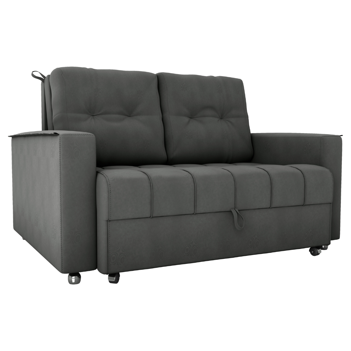 Sofá Cama 2 Lugares Yago Veludo Maserati Chumbo