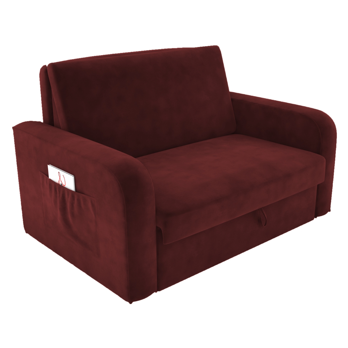 Sofá Cama 2 Lugares Yago Veludo Maserati Vermelho
