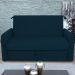 Sofá Cama 2 Lugares com Baú Fabian Suede Azul