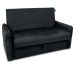 Sofá Cama 2 Lugares com Baú Fabian Veludo Inca Preto