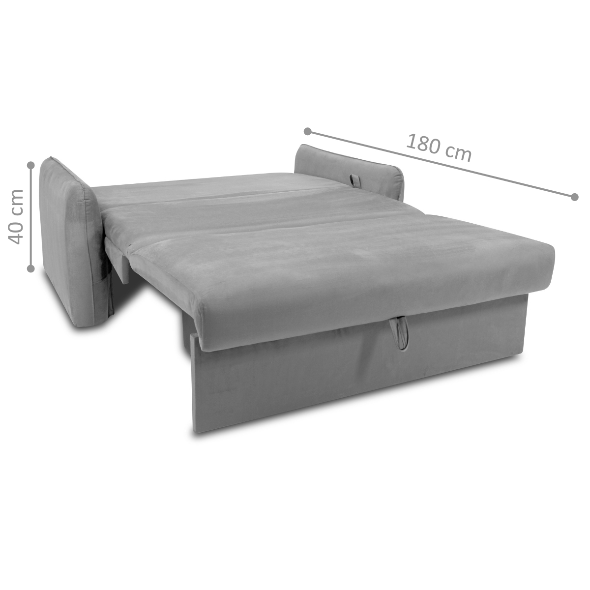 Sofá Cama 2 Lugares com Baú Fabian Veludo Marrom
