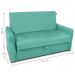 Sofá Cama 2 Lugares com Baú Fabian Veludo Verde Menta
