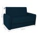 Sofá Cama 2 Lugares com Baú Swords Suede Azul