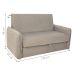 Sofá Cama 2 Lugares com Baú Swords Suede Bege