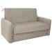 Sofá Cama 2 Lugares com Baú Swords Suede Bege