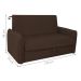 Sofá Cama 2 Lugares com Baú Swords Suede Marrom