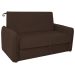 Sofá Cama 2 Lugares com Baú Swords Suede Marrom